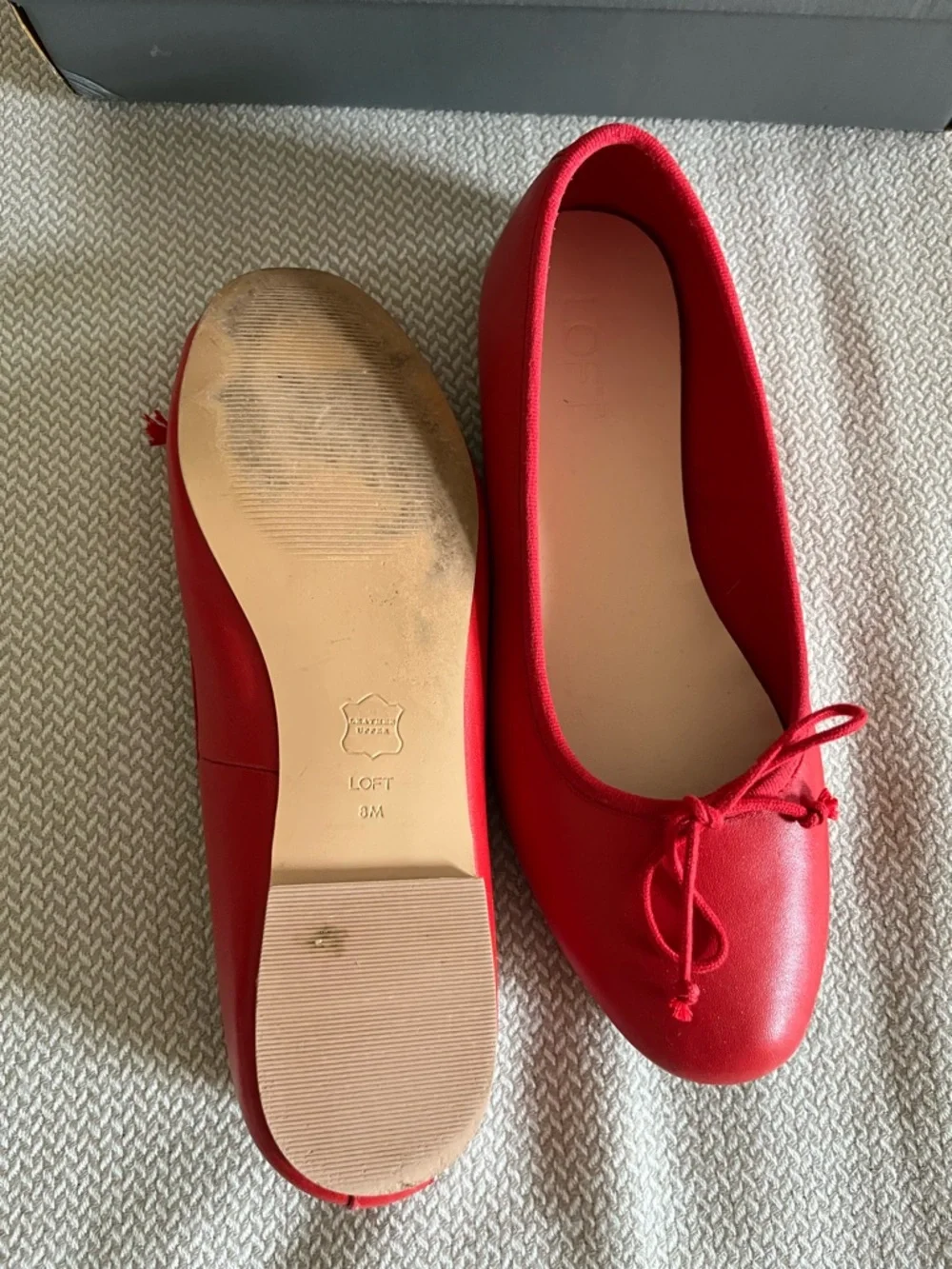 Loft Women's Rapture Red Leather Ballet Flats Size 8M - Picture 9 of 9